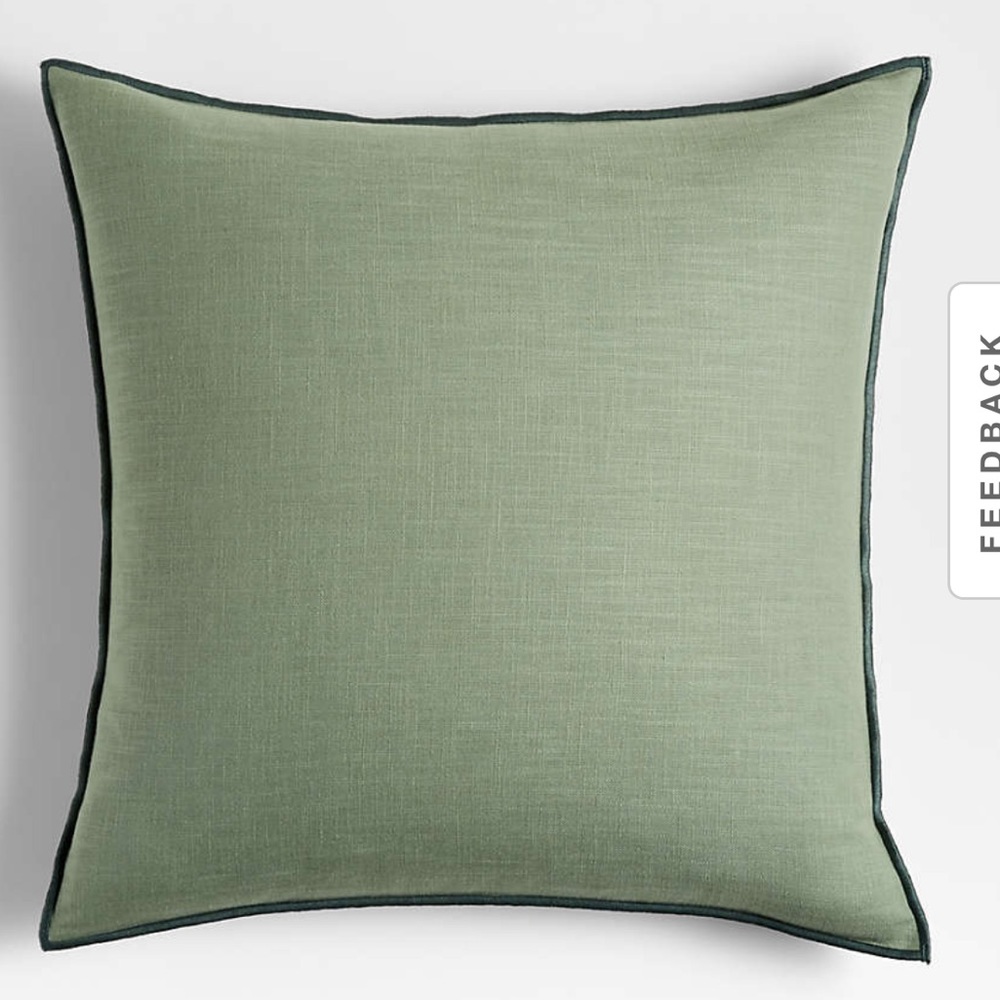 Crate & Barrel Organic Sage Throw Pillow